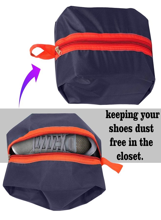 سنديا عبوة من قطعتين من حقائب الأحذية القابلة لإعادة الاستخدام من SNDIA للسفر والتخزين، منظم سفر للنساء والرجال، إكسسوارات سفر، منظم أحذية، حقائب أحذية، جرابات، غطاء أحذية للسفر (40 × 13 × 18 سم، أزرق وأحمر) - Image 5